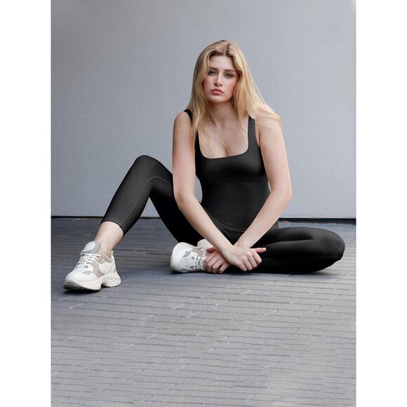 Popilush Black Seamless Shapewear Tank Jumpsuit Size M NWT/NEW Sculpting Fit - Picture 10 of 16